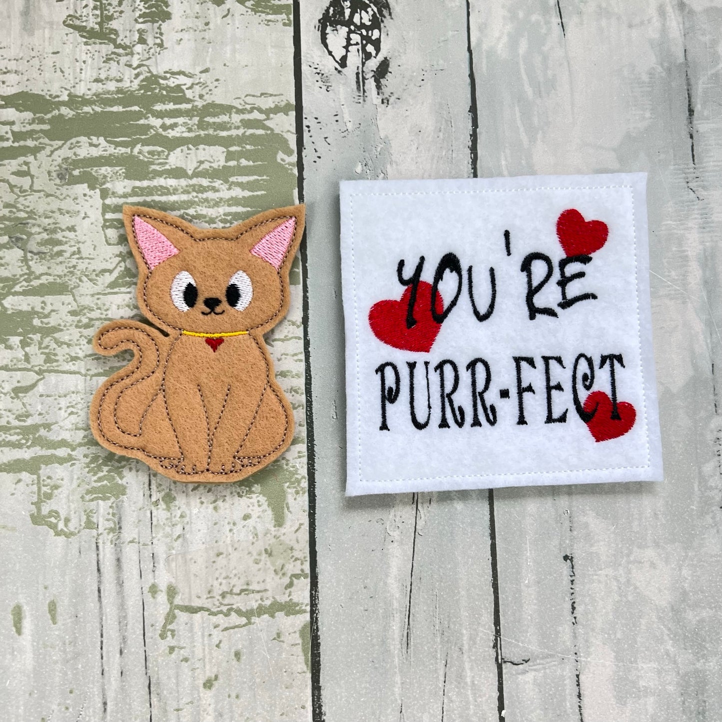 Cat Felt Finger Puppet with Pouch