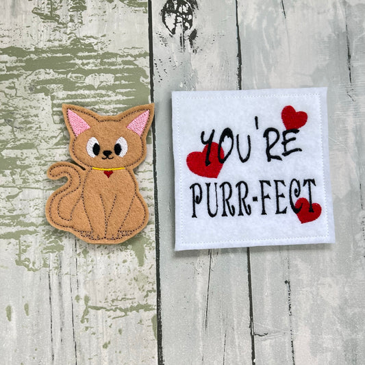 Cat Felt Finger Puppet with Pouch