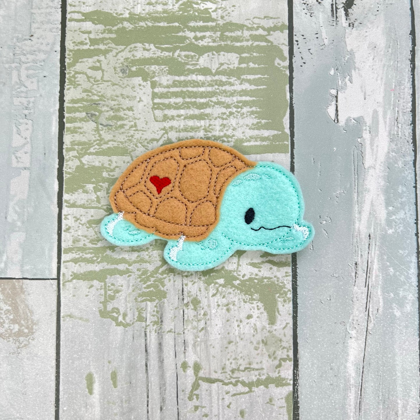 Turtle Felt Finger Puppet with Pouch