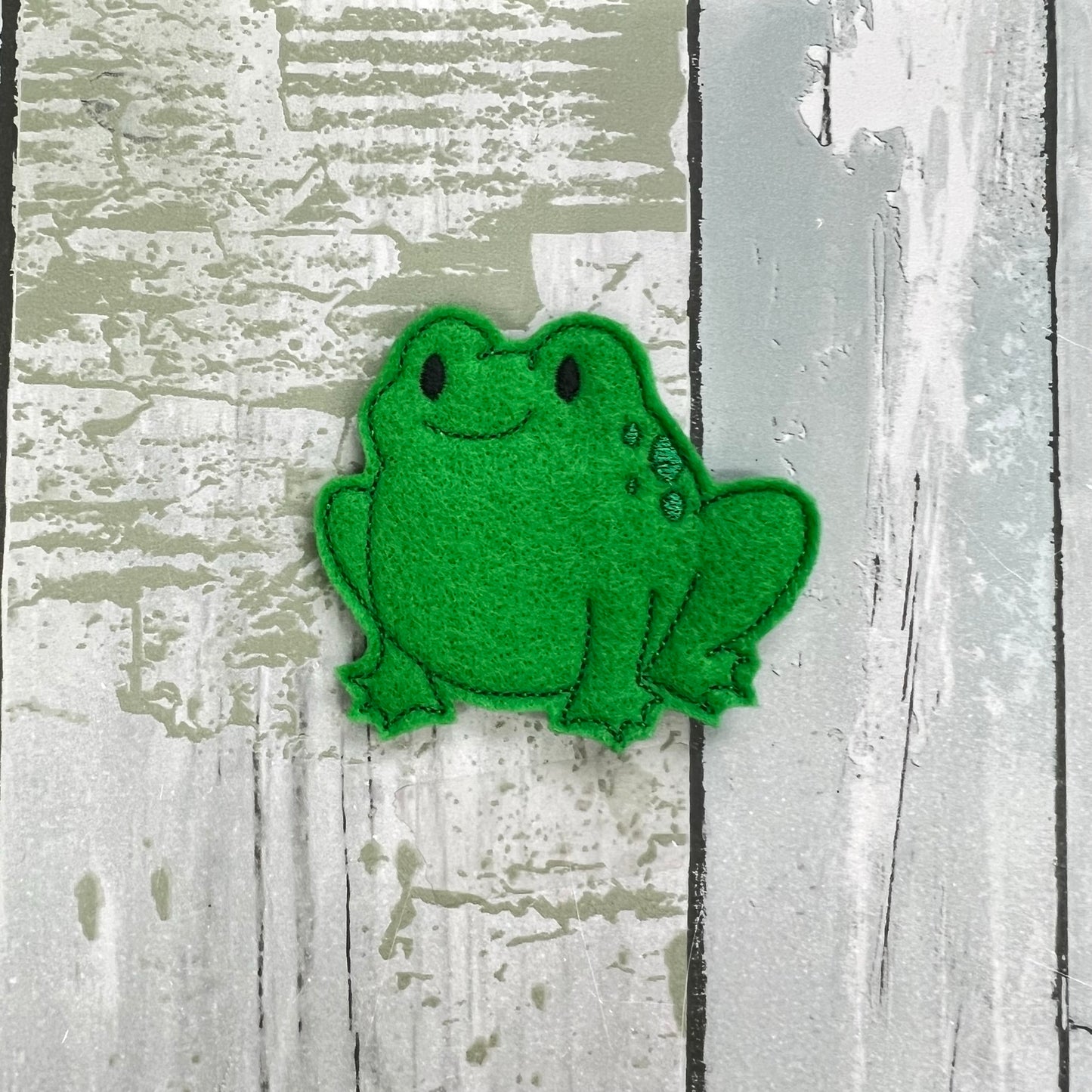 Frog Felt Finger Puppet with Pouch