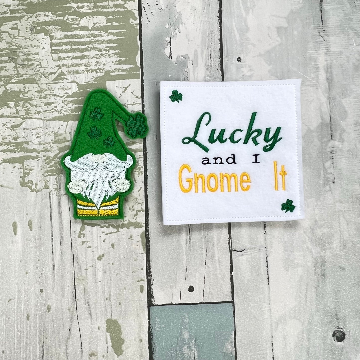Lucky Gnome Felt Finger Puppet with Pouch