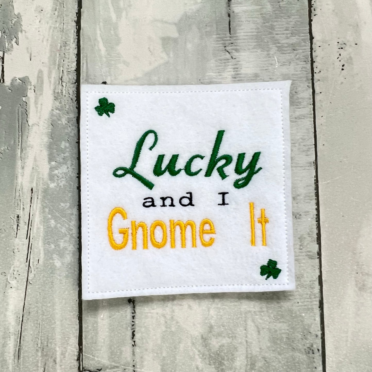 Lucky Gnome Felt Finger Puppet with Pouch