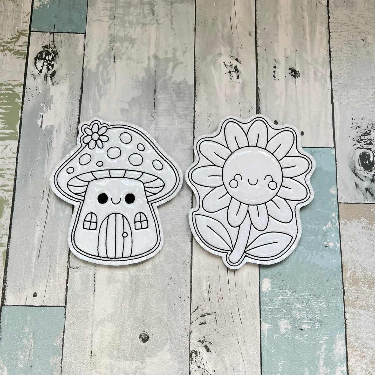 Mushroom House & Sunflower Friends Colouring Dolls