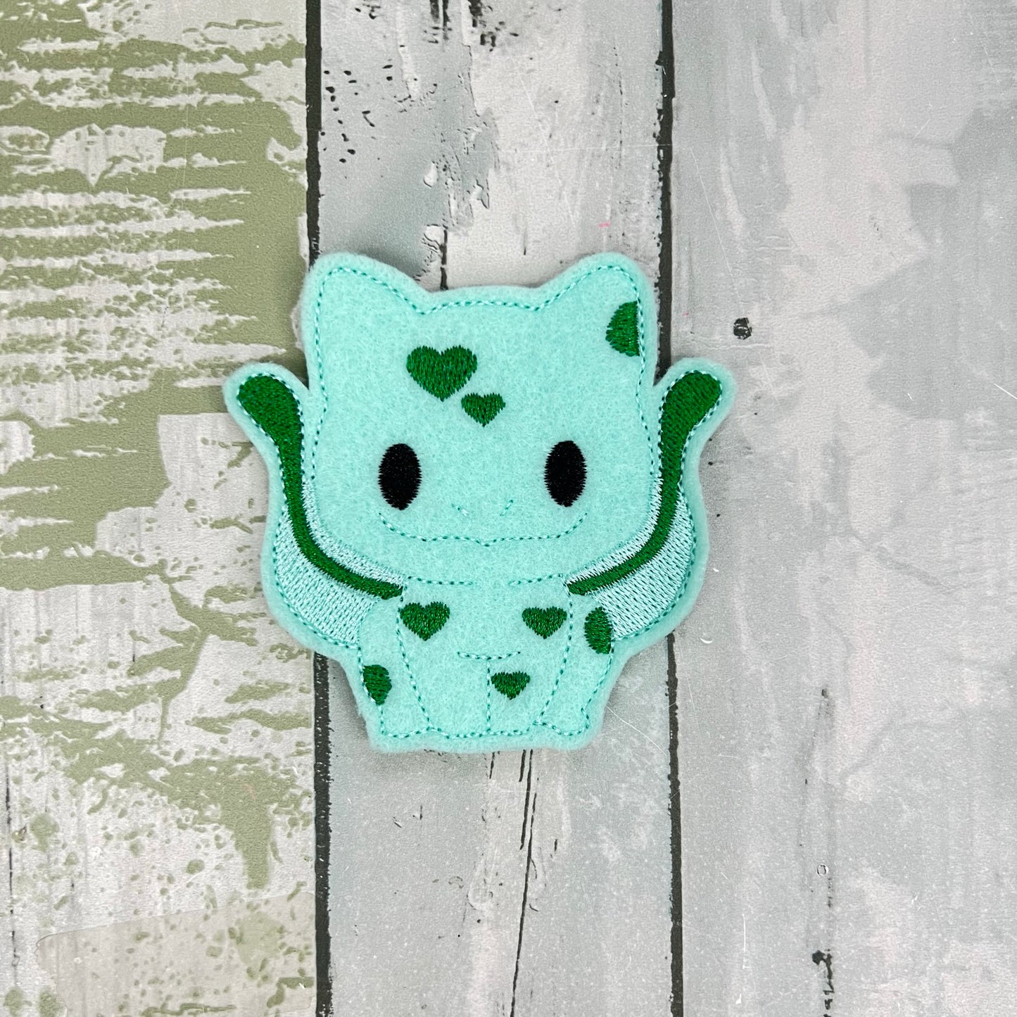 Green Blob Felt Finger Puppet with Pouch