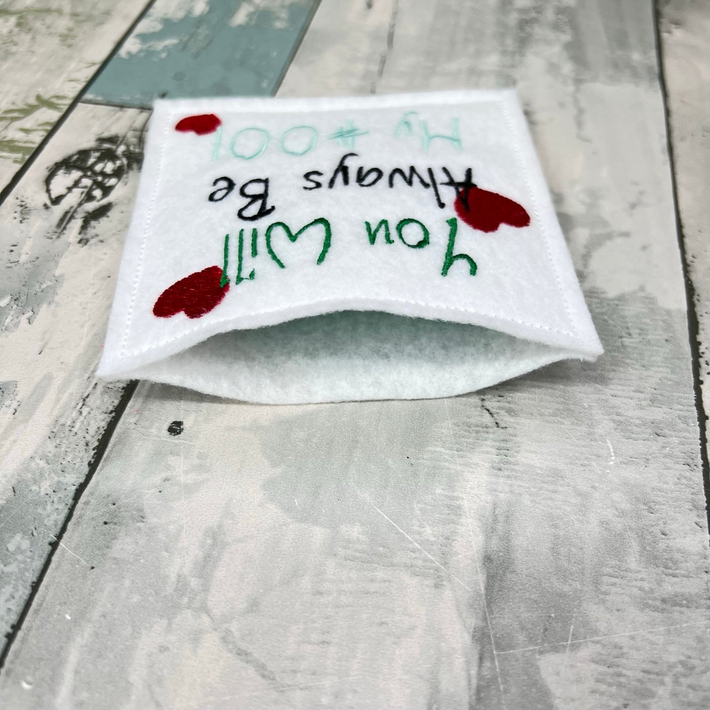 Green Blob Felt Finger Puppet with Pouch