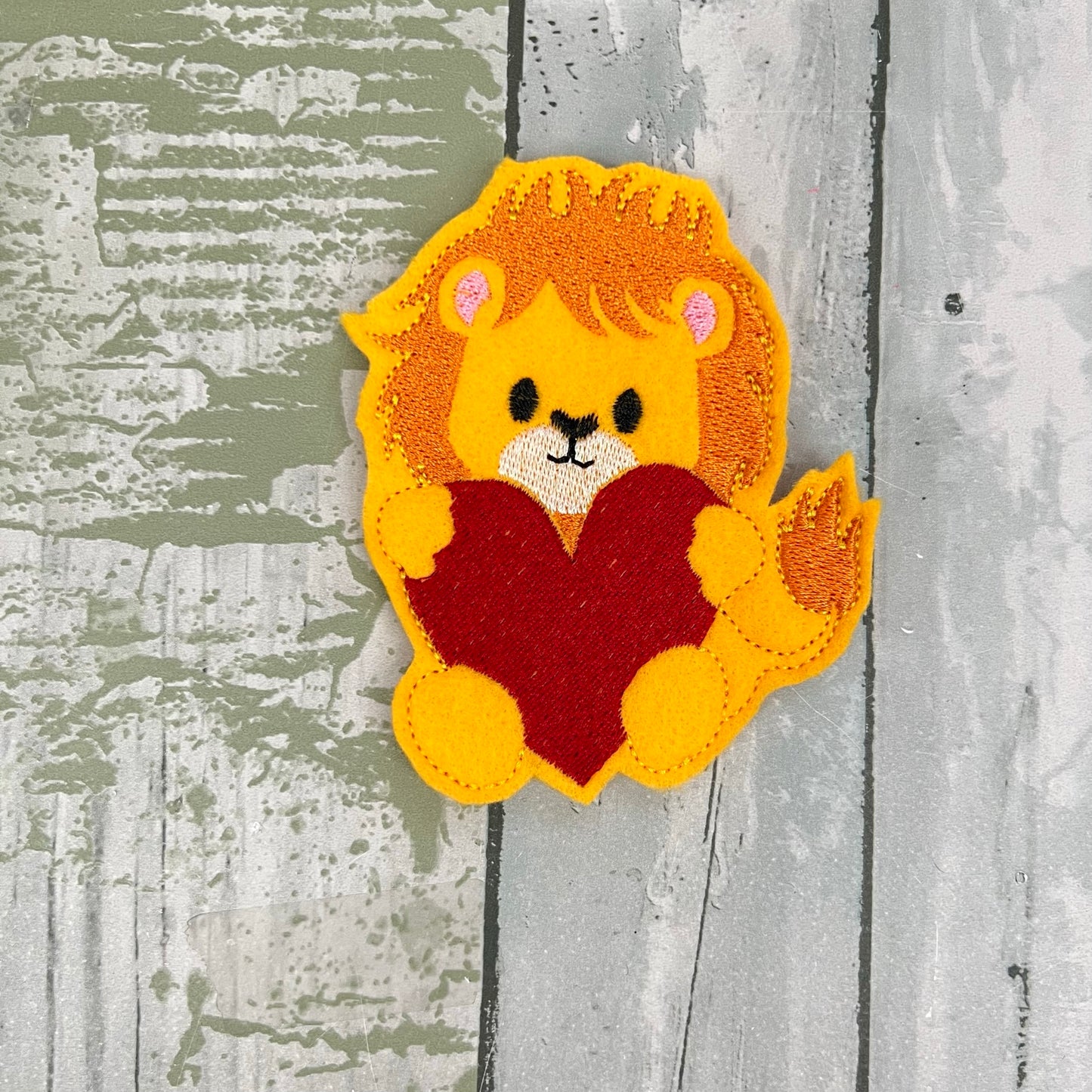 Lion Felt Finger Puppet with Pouch