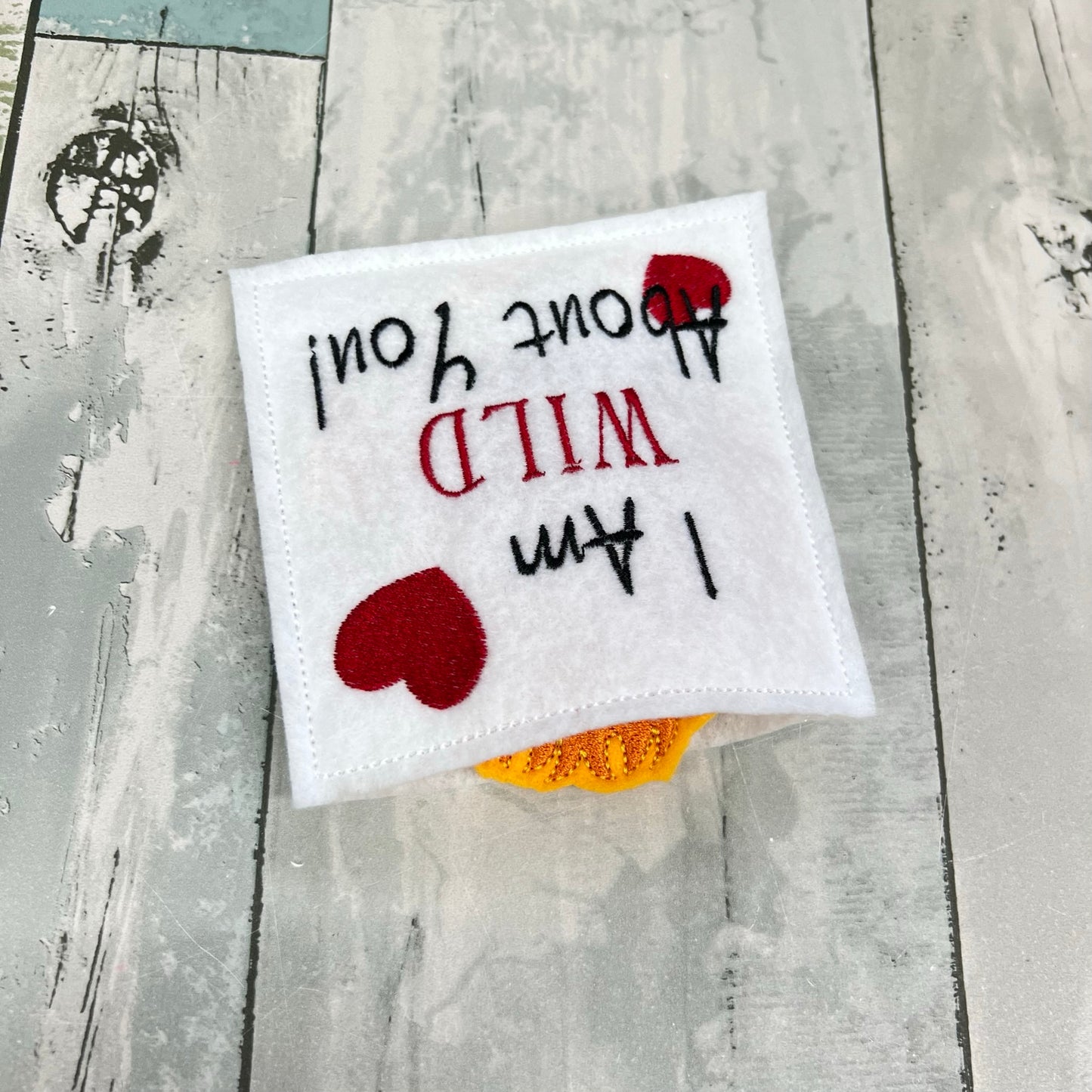 Lion Felt Finger Puppet with Pouch