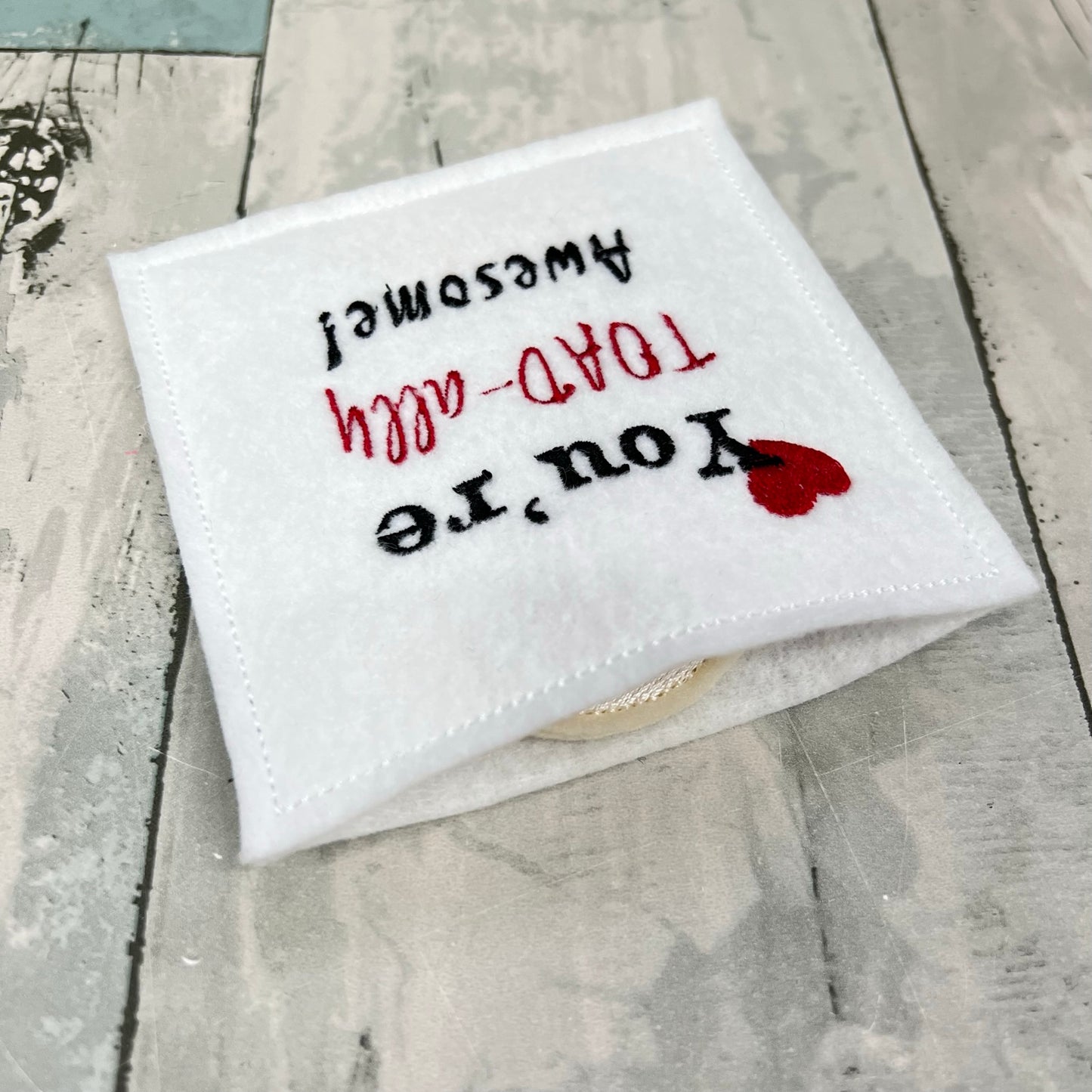 Toad Felt Finger Puppet with Pouch