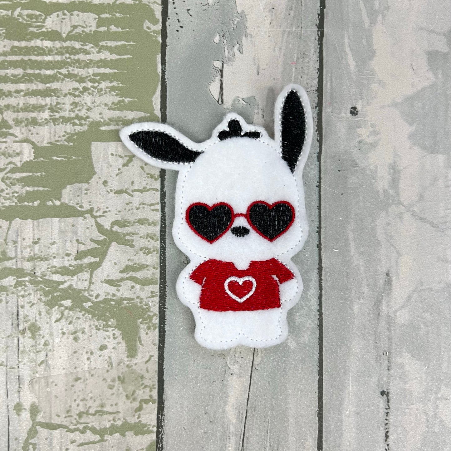 Happy Dog Felt Finger Puppet with Pouch