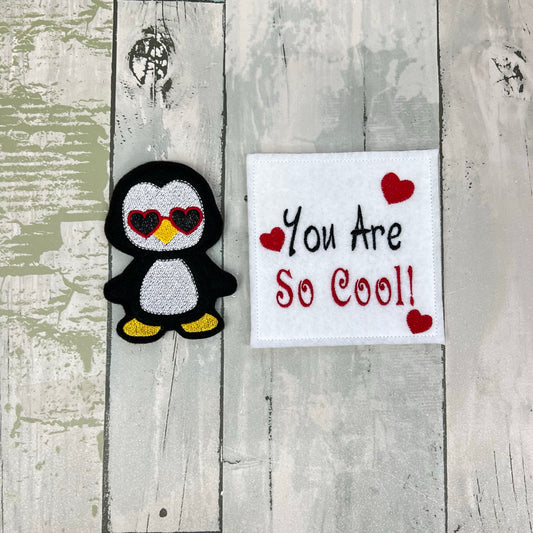 Penguin Felt Finger Puppet with Pouch