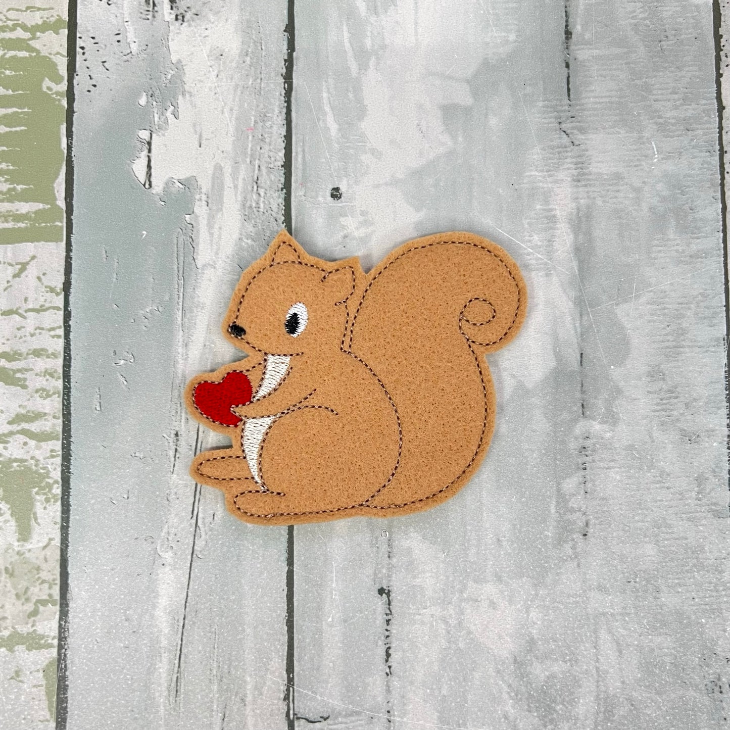 Squirrel Felt Finger Puppet with Pouch