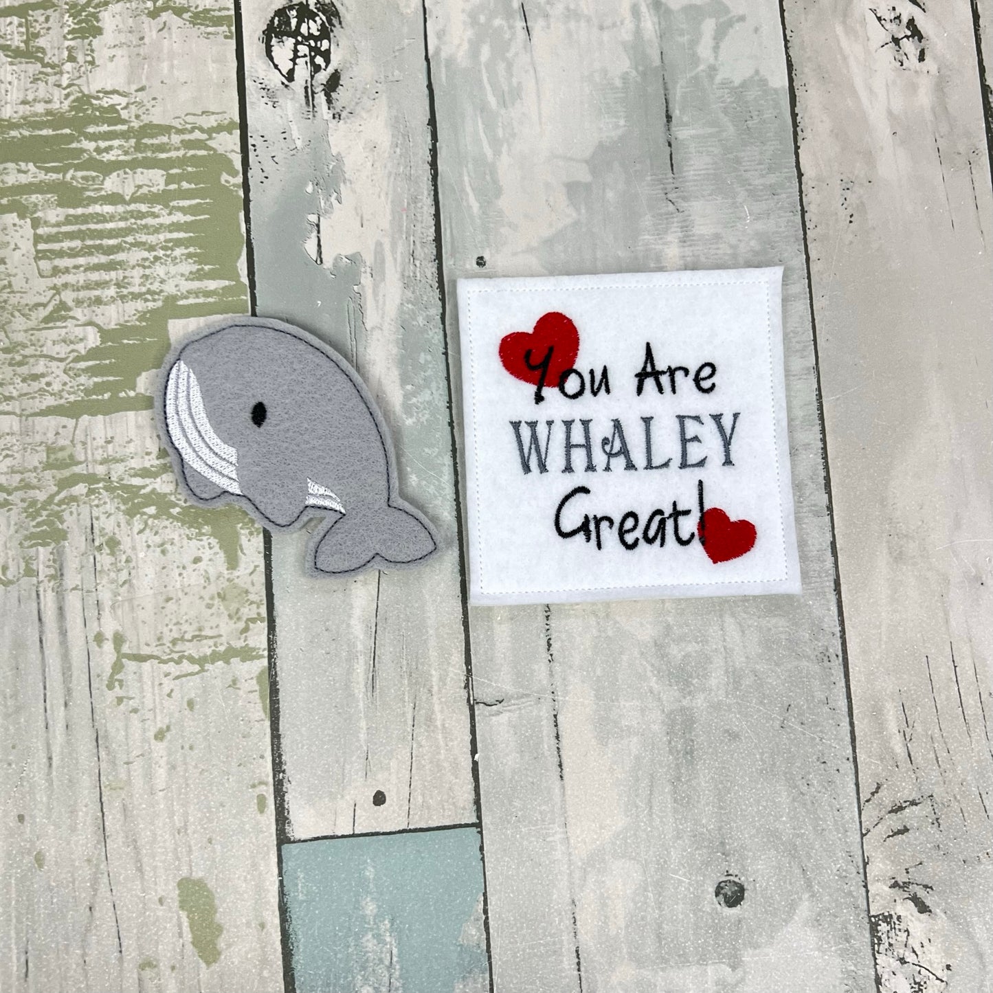 Whale Felt Finger Puppet with Pouch