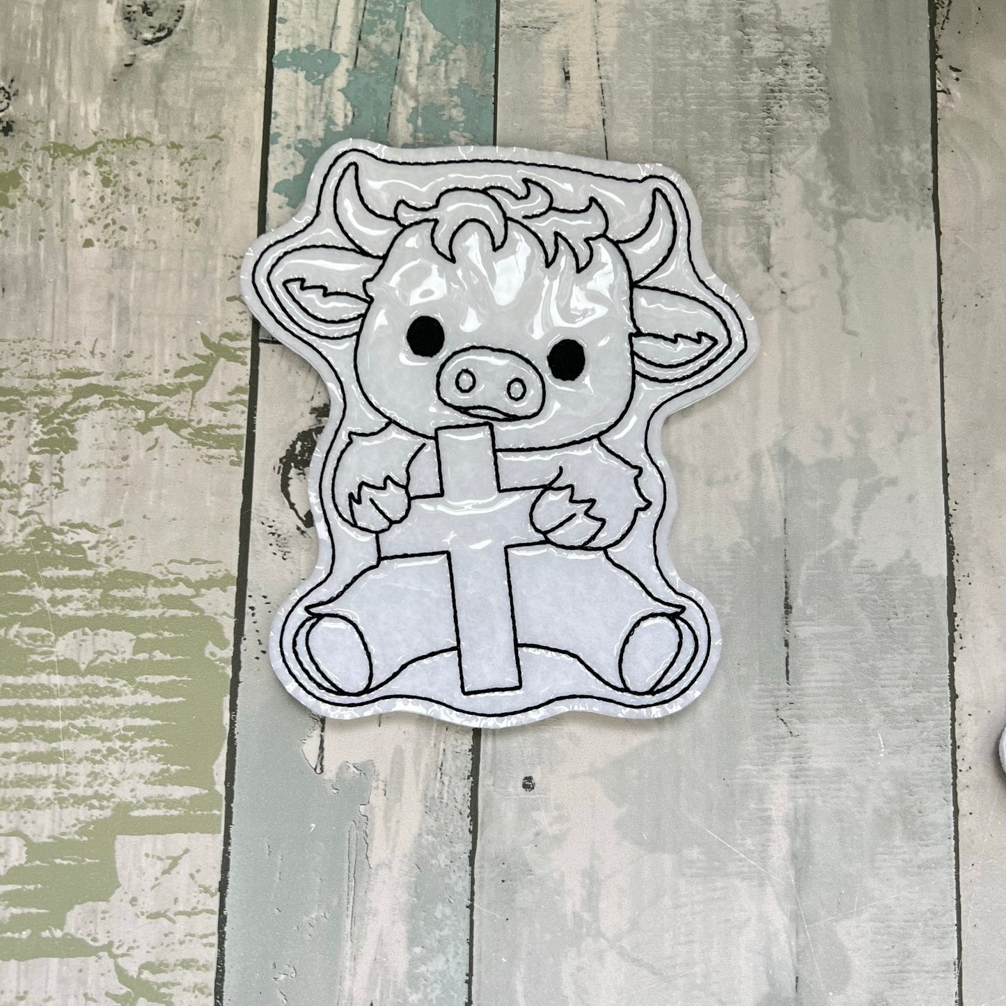 Highland Cow Easter Colouring Dolls