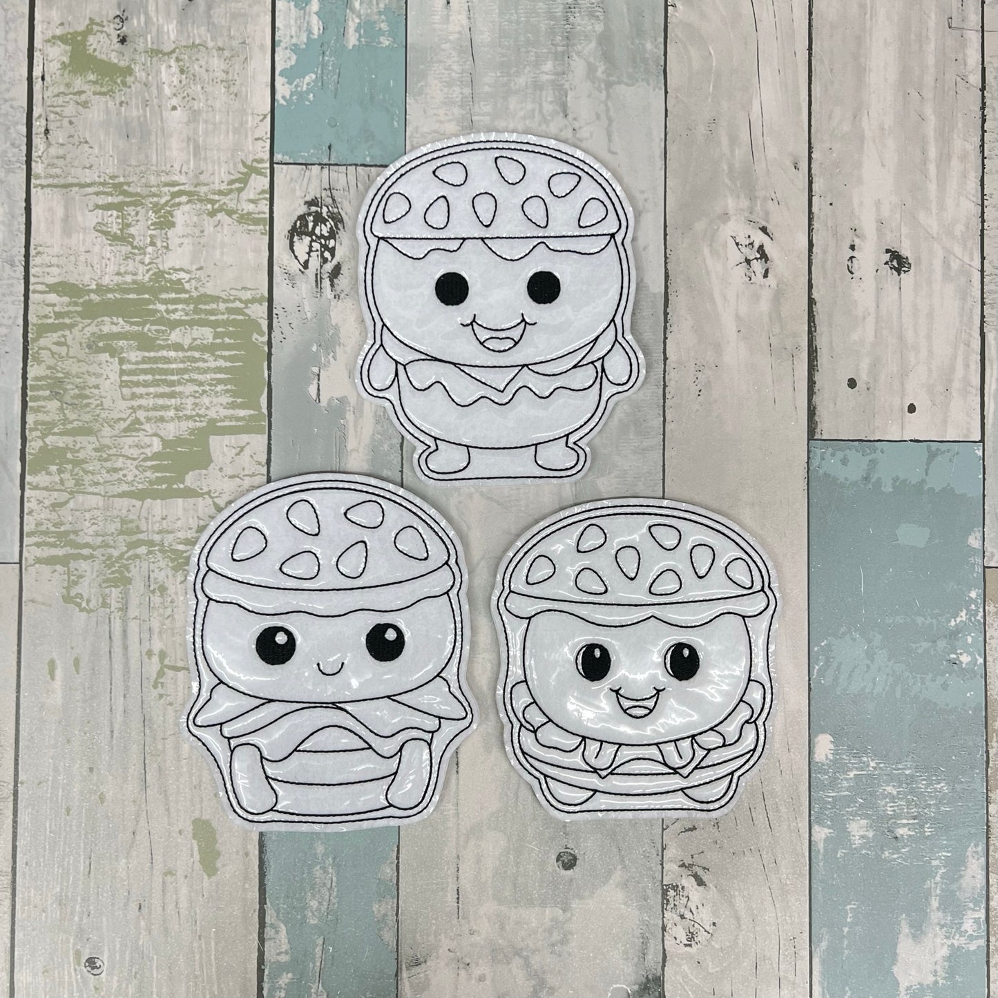 Hamburger Kawaii Colouring Dolls