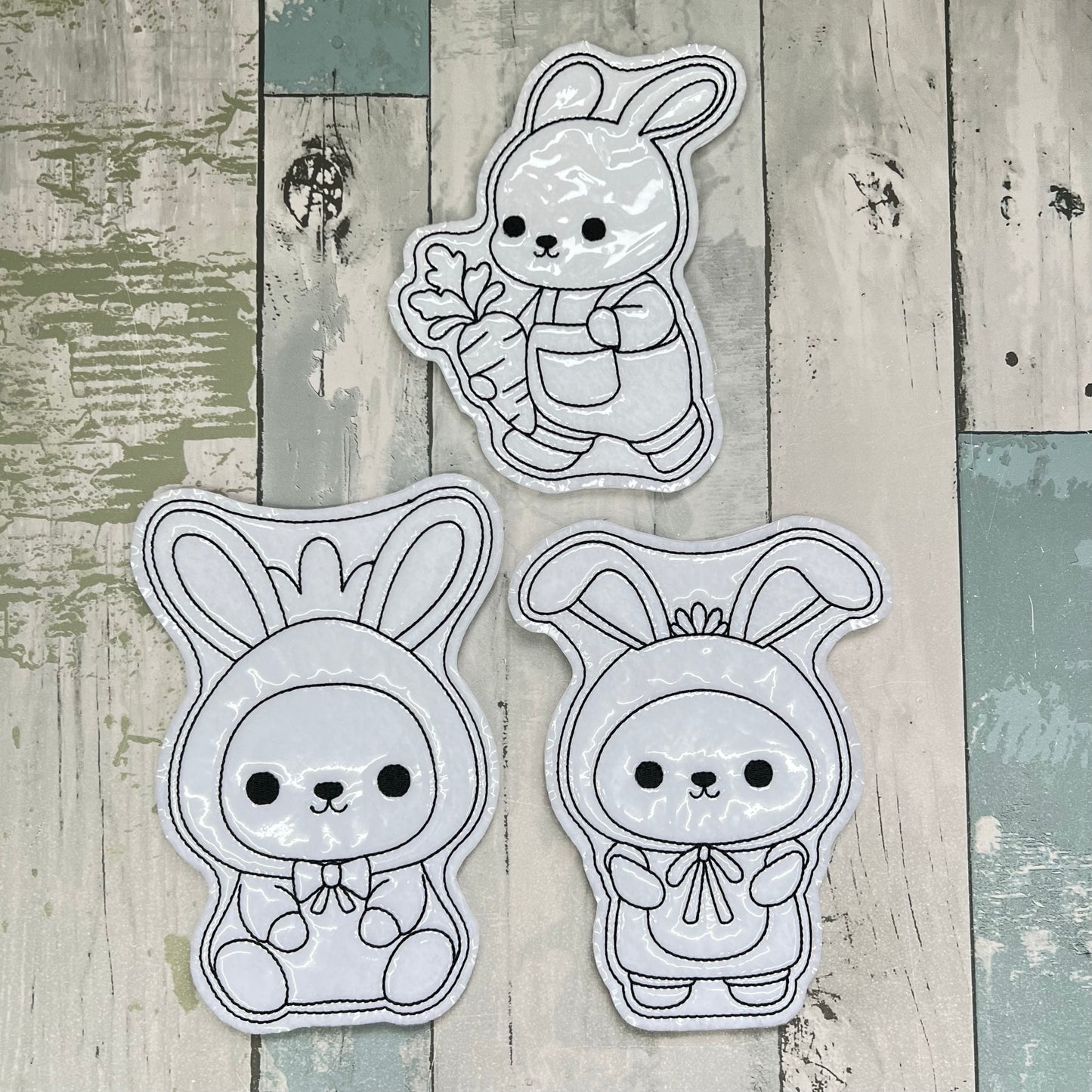 Bunny Carrot Trio Colouring Dolls
