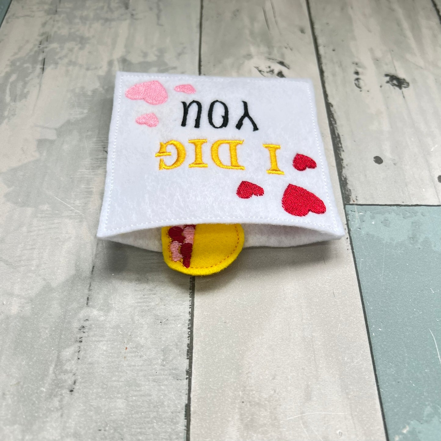 I Dig You Felt Finger Puppet with Pouch