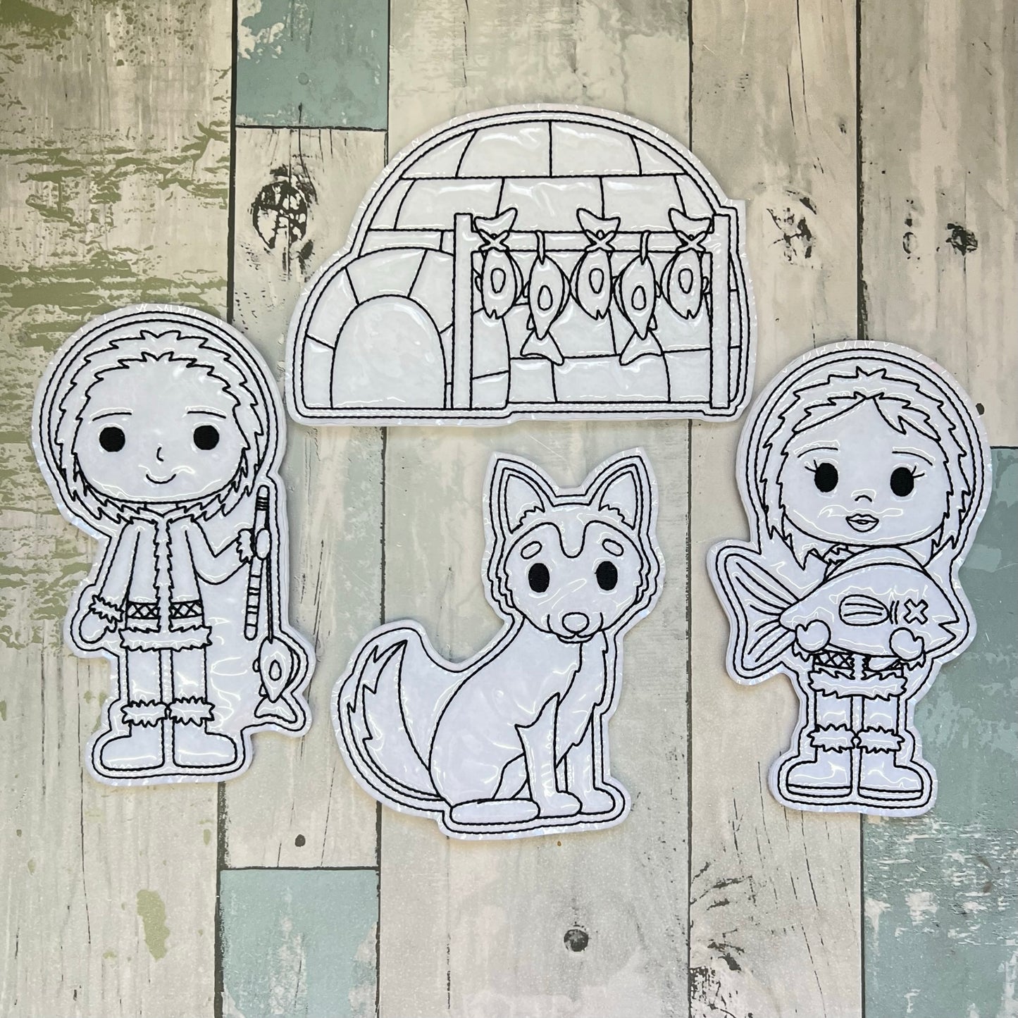 Eskimo Colouring Dolls