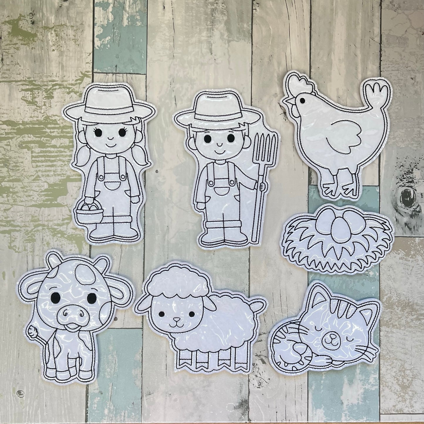 Farm Set 3 Colouring Dolls