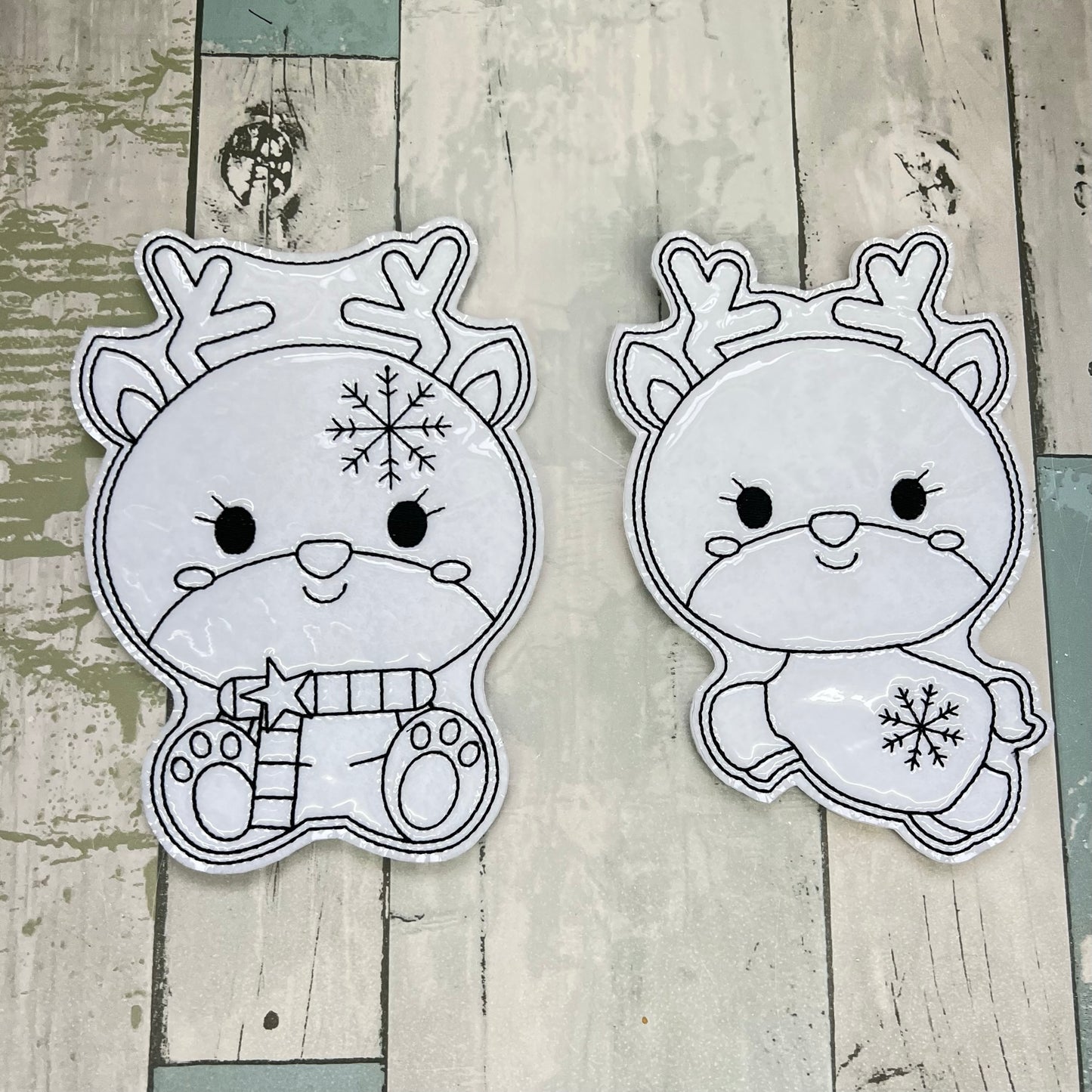 Reindeer Set 2 Colouring Dolls
