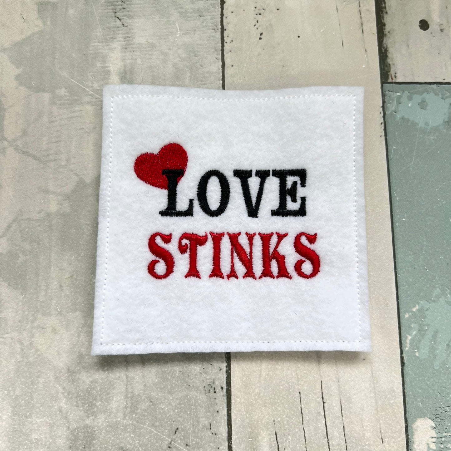Love Stinks Felt Finger Puppet with Pouch