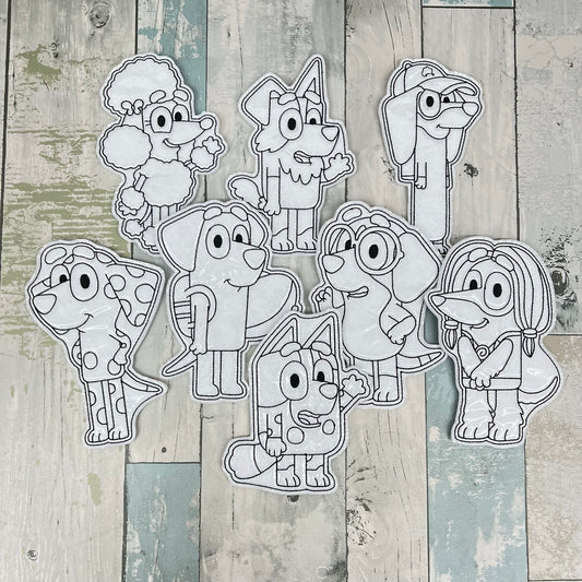 Dog Family Colouring Dolls, Set #2