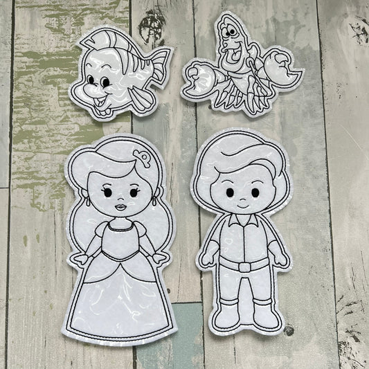 Princess Set 9 Colouring Dolls