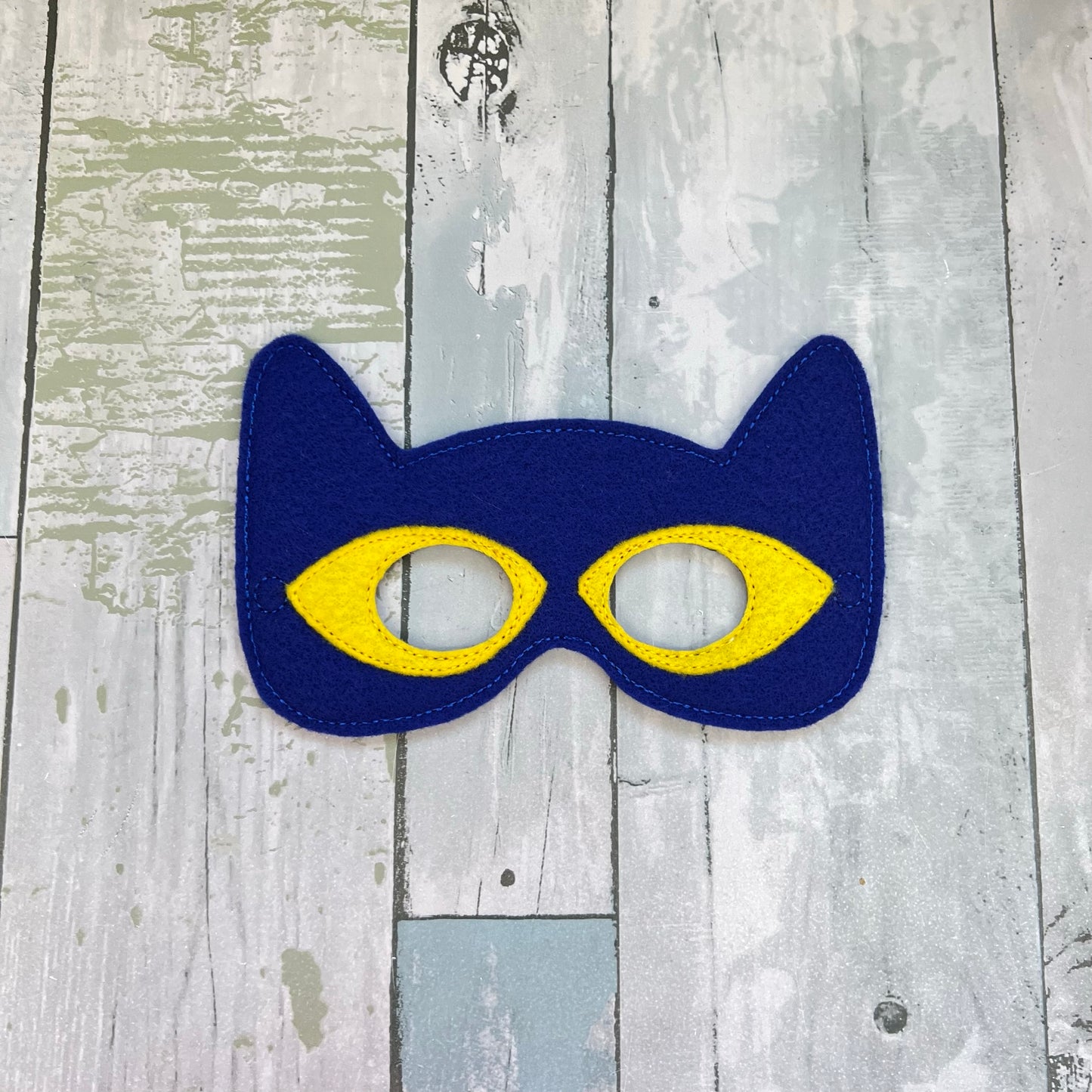 Cool Blue Feline Felt Play Mask
