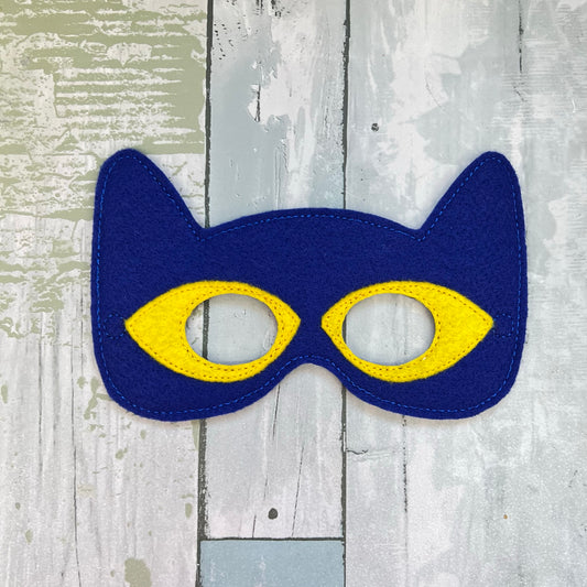 Cool Blue Feline Felt Play Mask