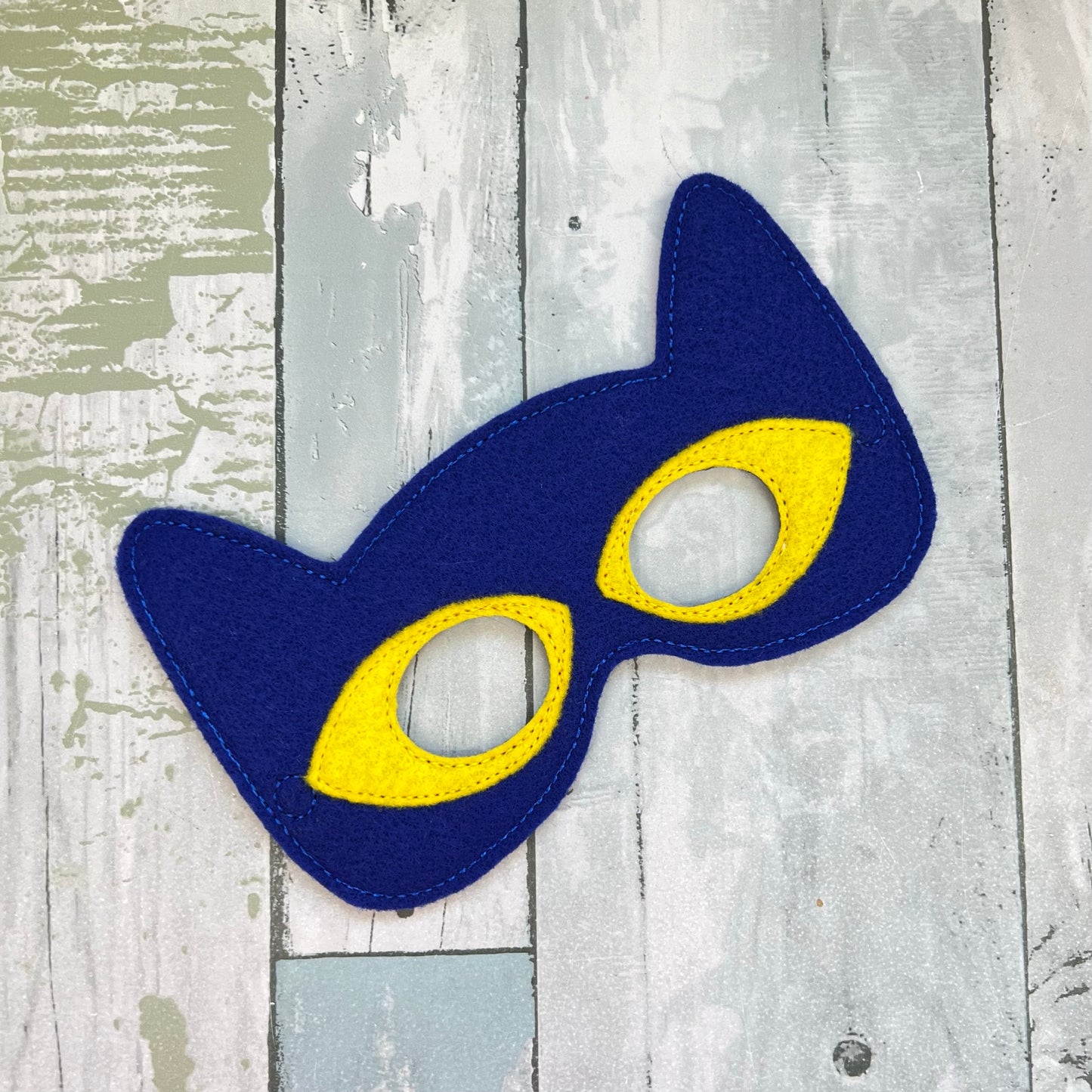 Cool Blue Feline Felt Play Mask
