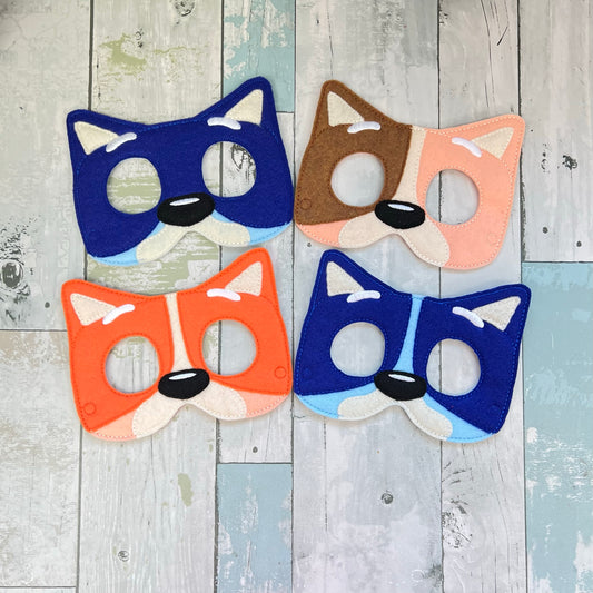 Sad Girl & Family Felt Play Masks