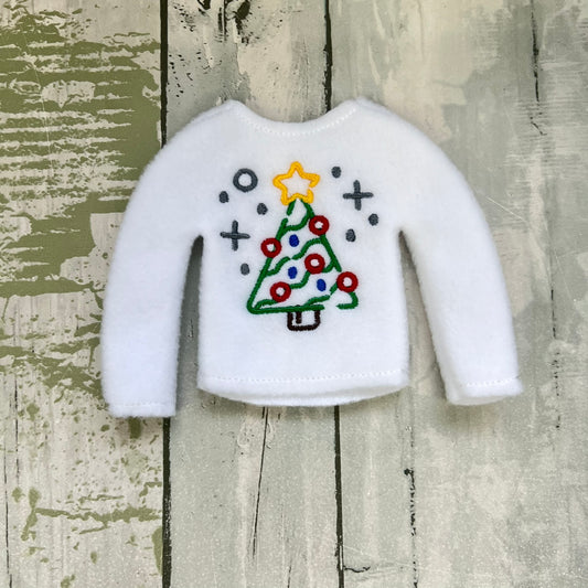Doodle Christmas Tree Elf Sweater