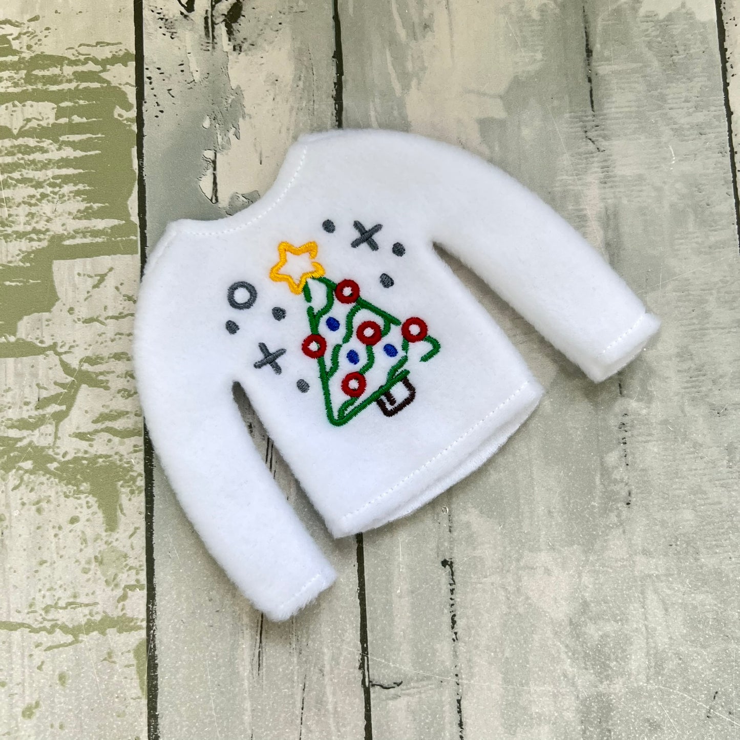 Doodle Christmas Tree Elf Sweater