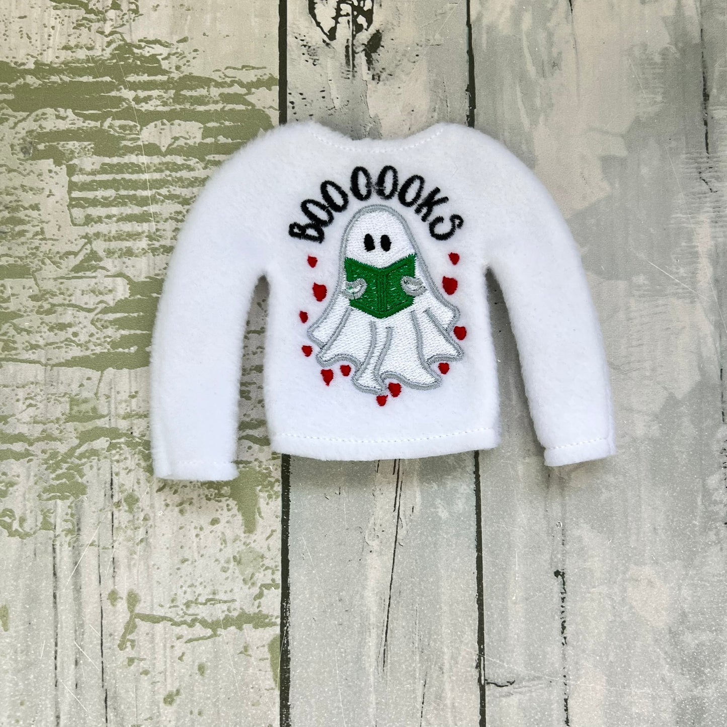 Ghost Reading A BOOOOOK Elf Sweater