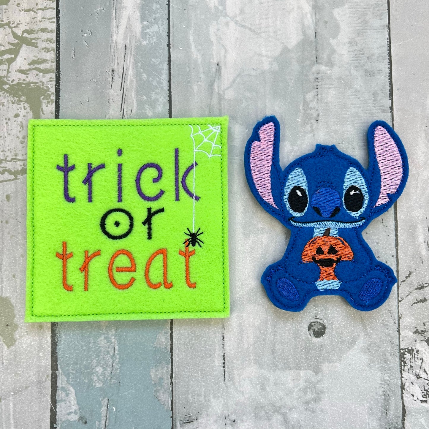 Blue Alien Felt Finger Puppet with Pouch