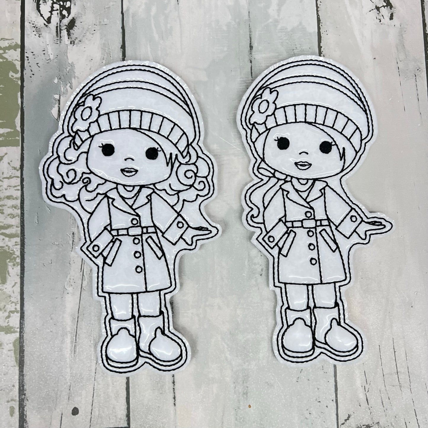 Raincoat Girls Colouring Dolls