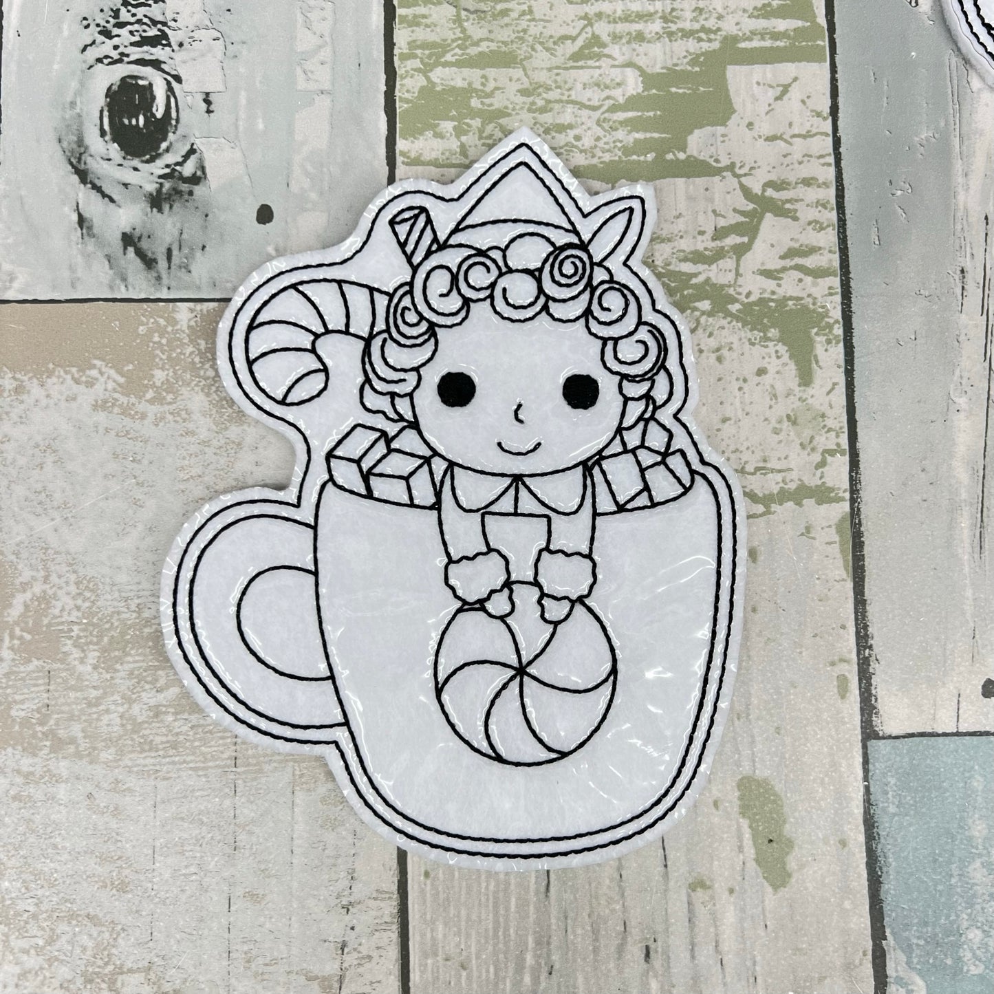 Christmas Mugs Colouring Dolls