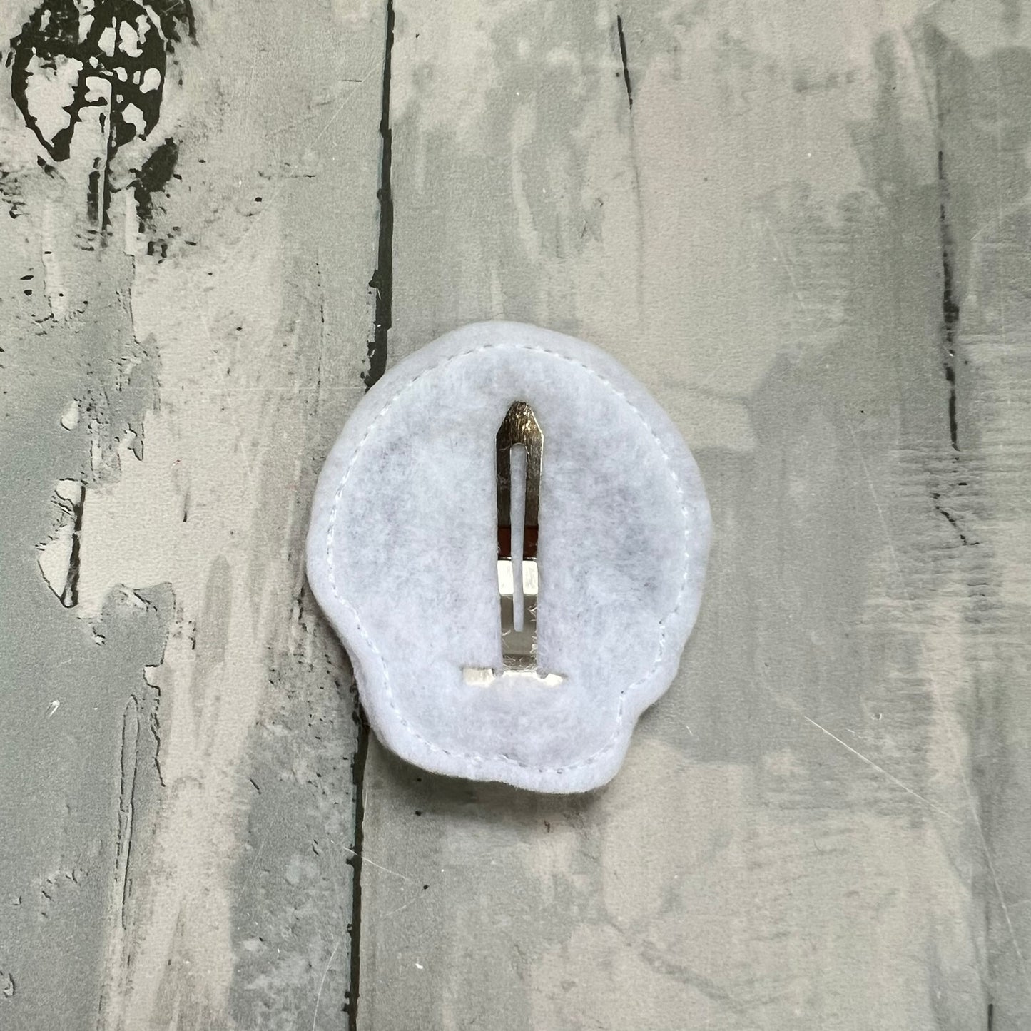 Black and White Dog Felt Snap Hair Clip