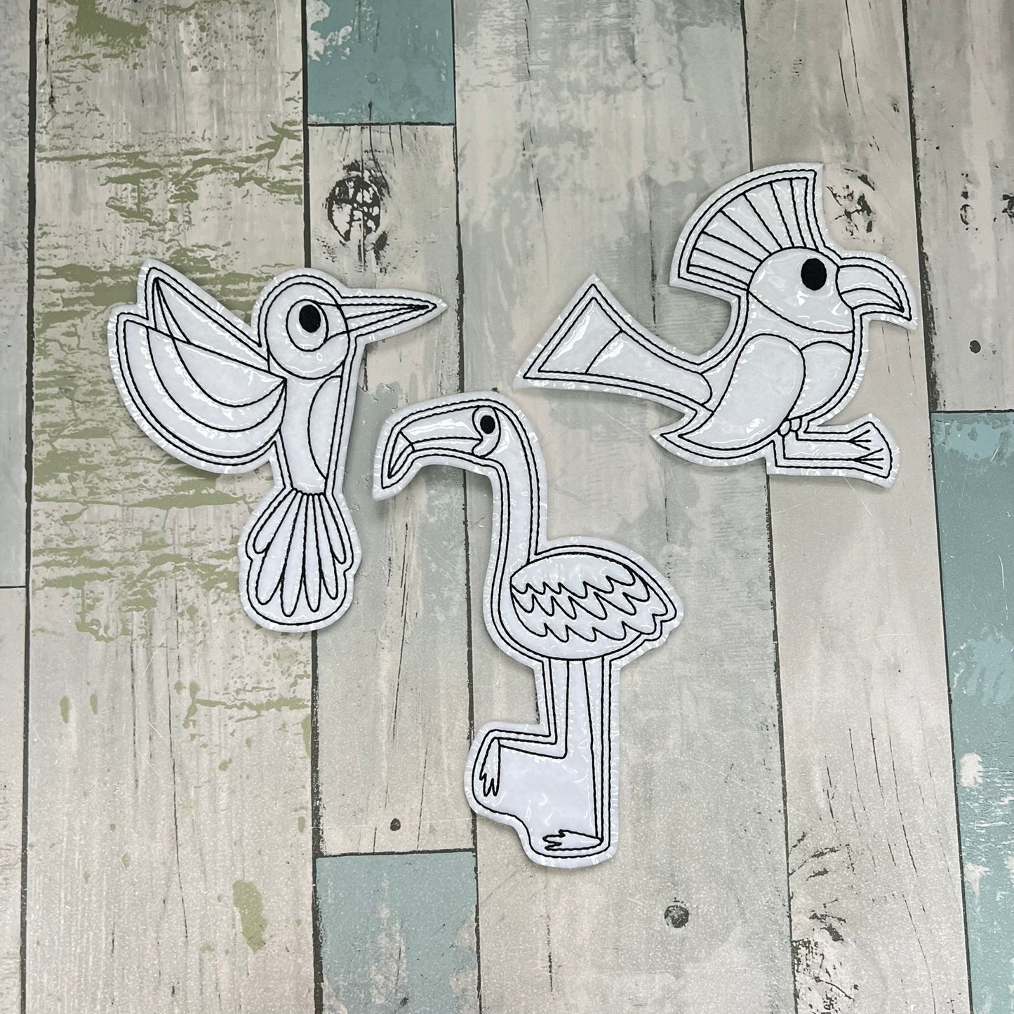 Tropical Birds Colouring Dolls