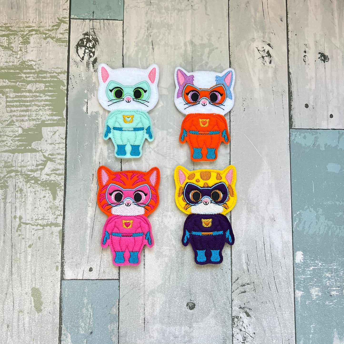 Feline Helpers Felt Finger Puppets