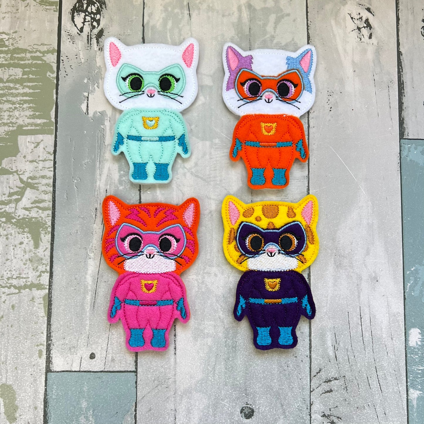 Feline Helpers Felt Finger Puppets