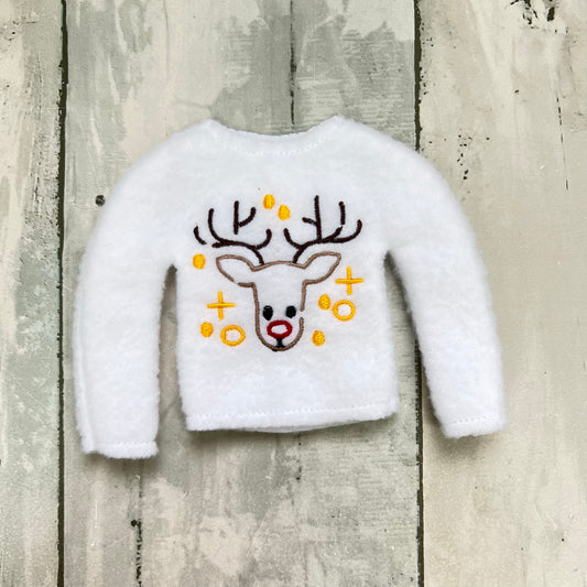 Doodle Reindeer Elf Sweater