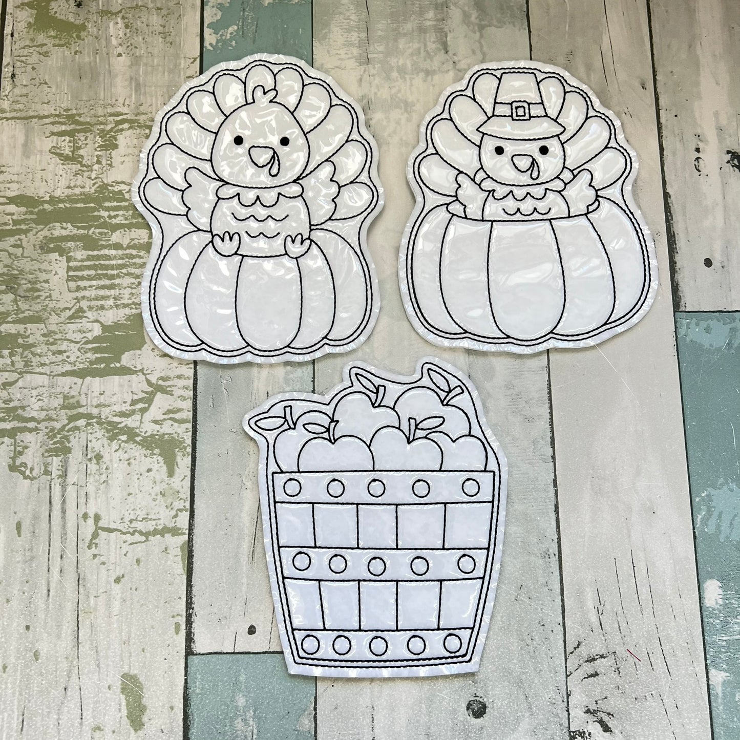 Thanksgiving Turkey Pumpkin Colouring Dolls