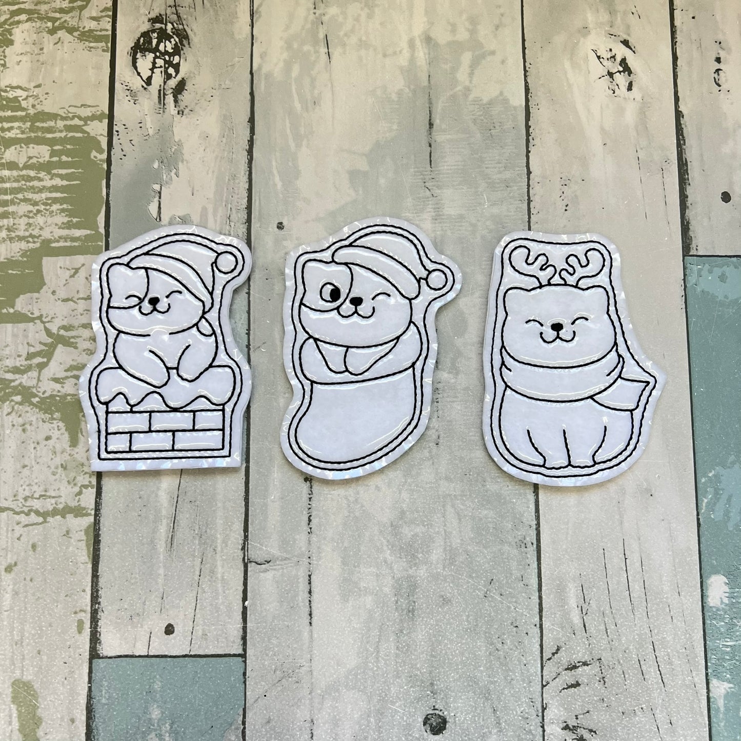 Christmas Cats Colouring Dolls