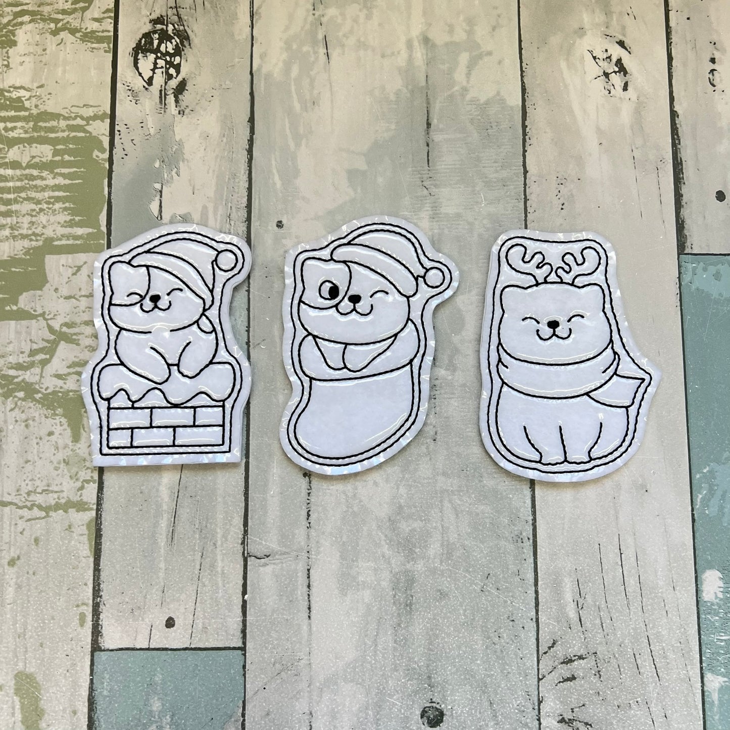 Christmas Cats Colouring Dolls