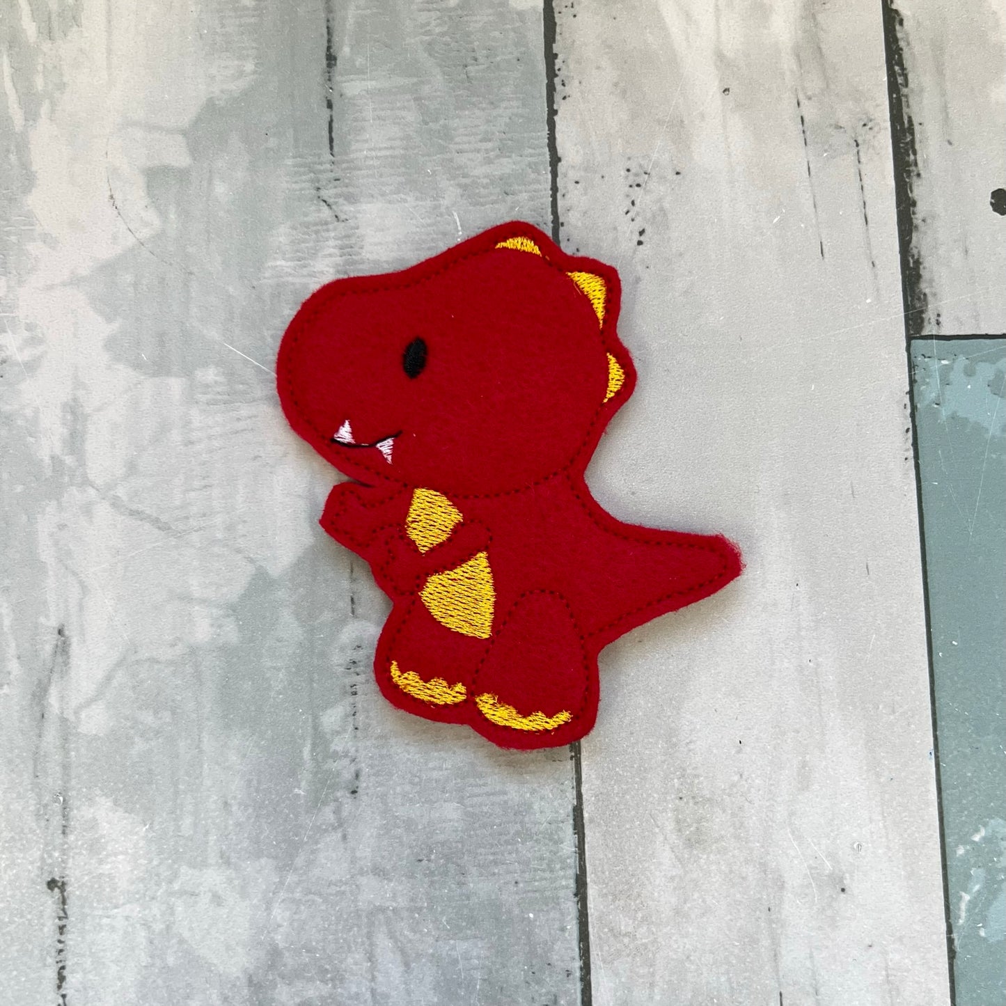 Dinosaur Felt Finger Puppet with Pouch