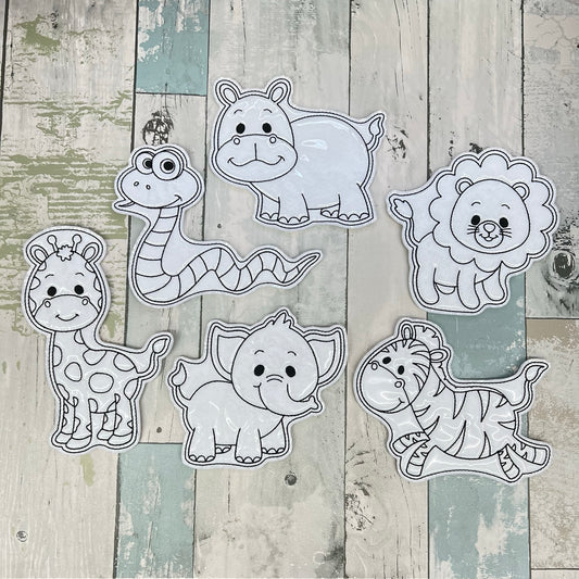 Jungle Animals Set 2 Colouring Dolls