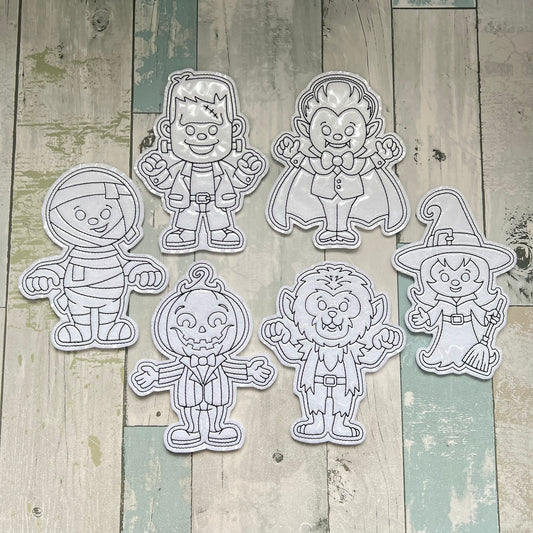 Halloween Set 4 Colouring Dolls