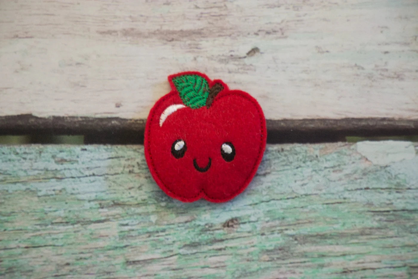 Apple Red Felt Snap Hair Clip