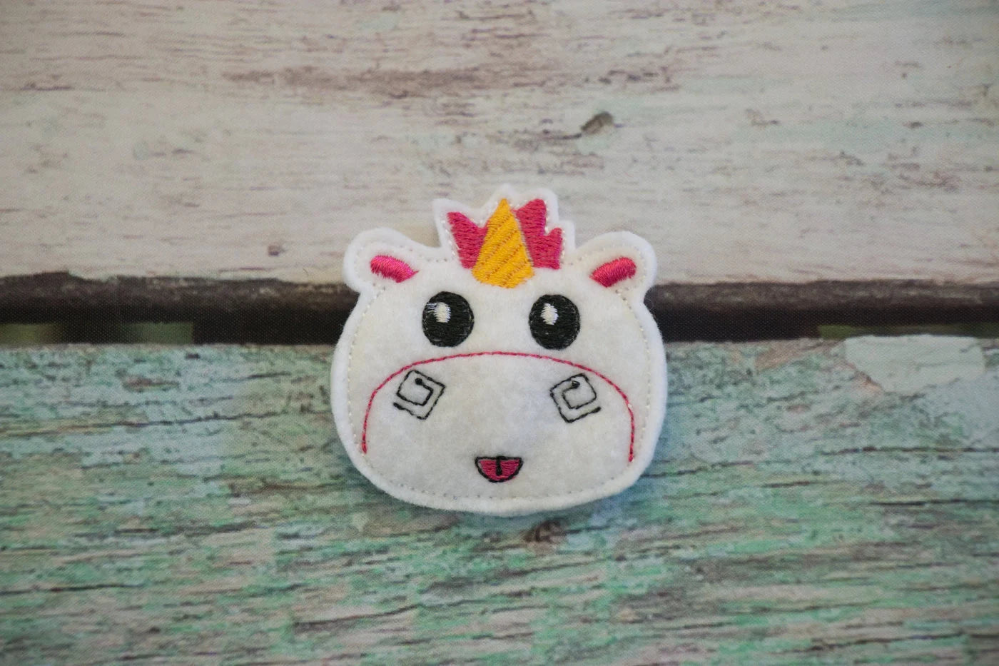 Yellow Helper and Fluffy Unicorn Felt Snap Hair Clip