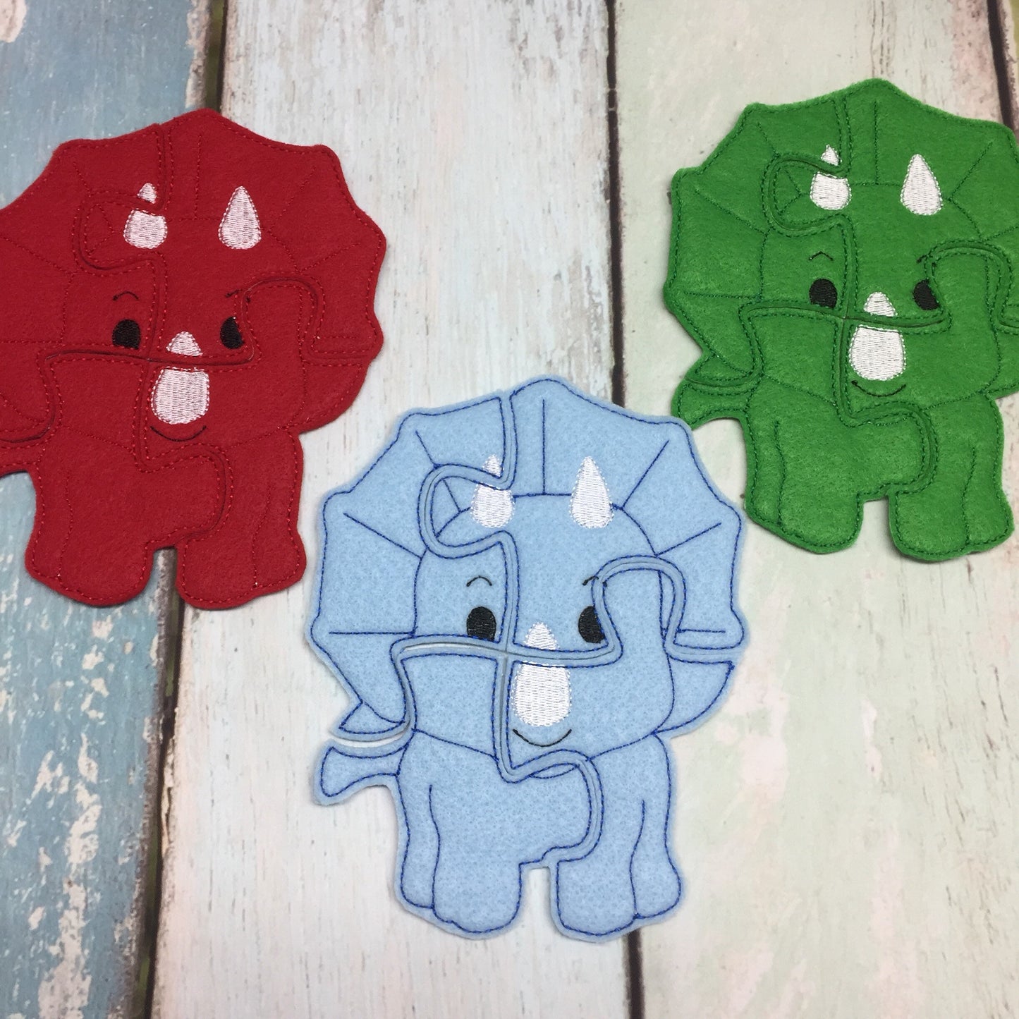 Dino Triceratops Felt Puzzle